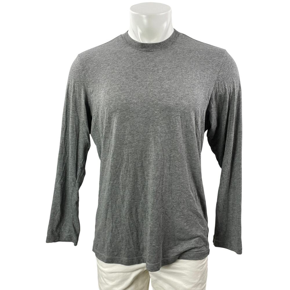 Skims Men's Gray Heather Crew Neck Lounge Long Sleeve T Shirt Tee Top Size M